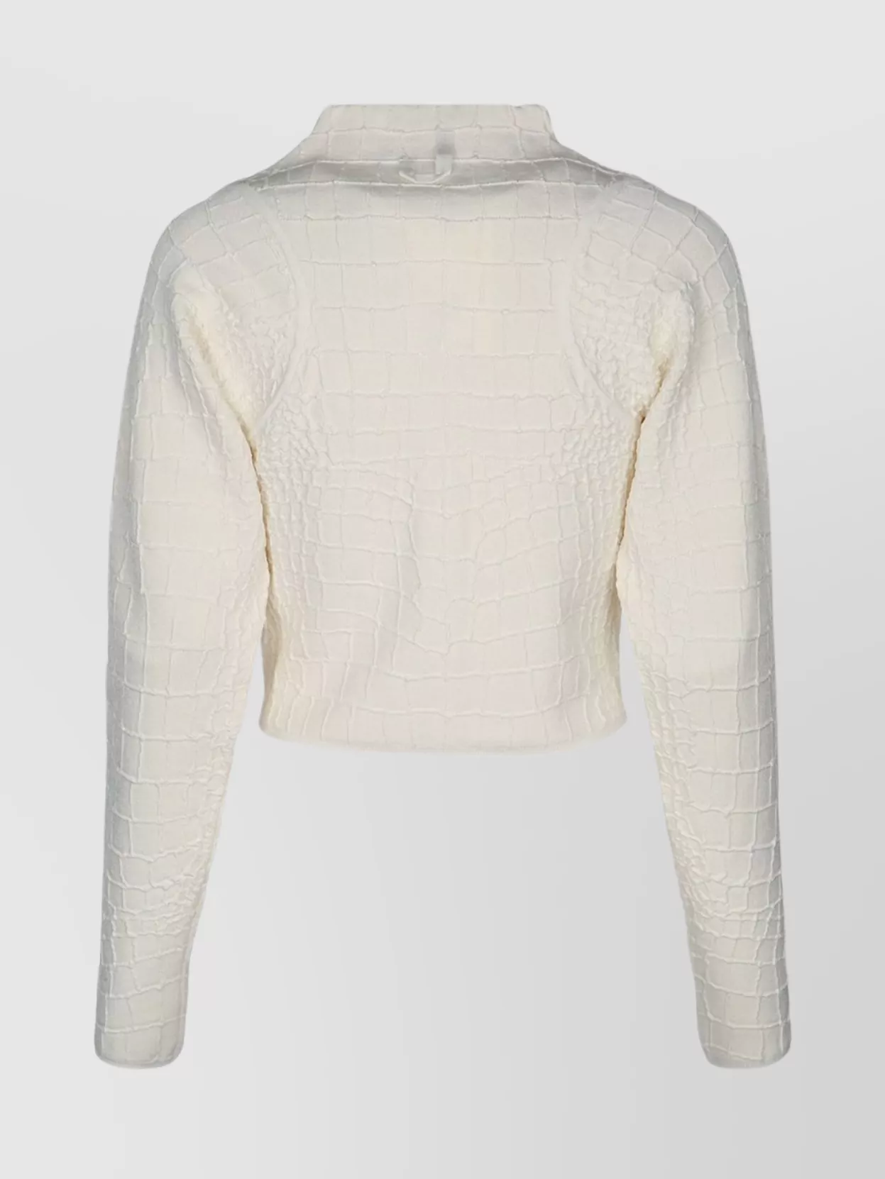 Jacquemus Le Cardigan Scala High Neck Jacket In White