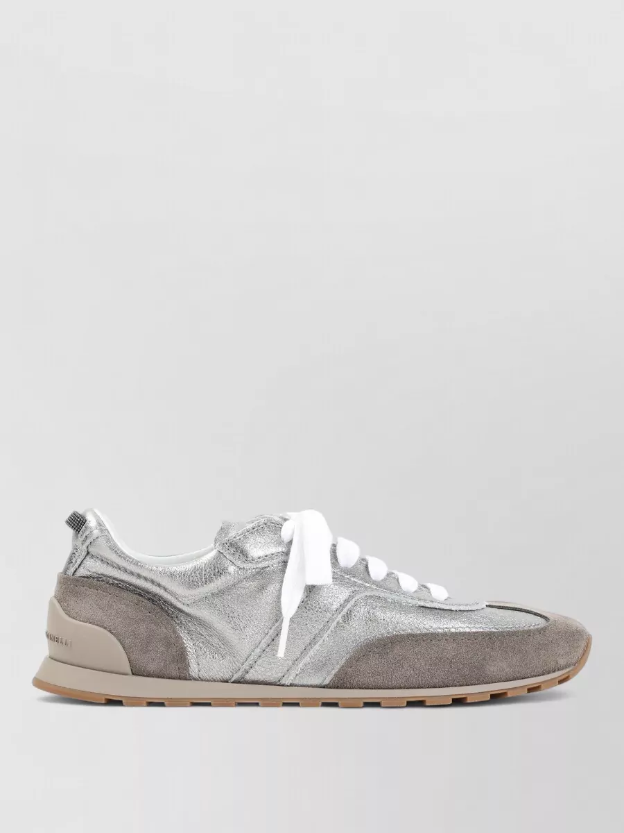 Brunello Cucinelli Suede Panelled Low-Top Sneakers