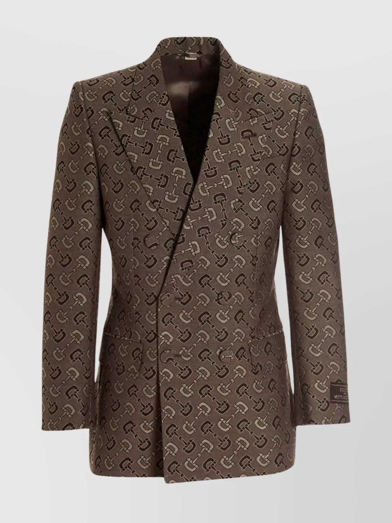 Gucci Maxi Blazer Jacket Horsebit In Brown