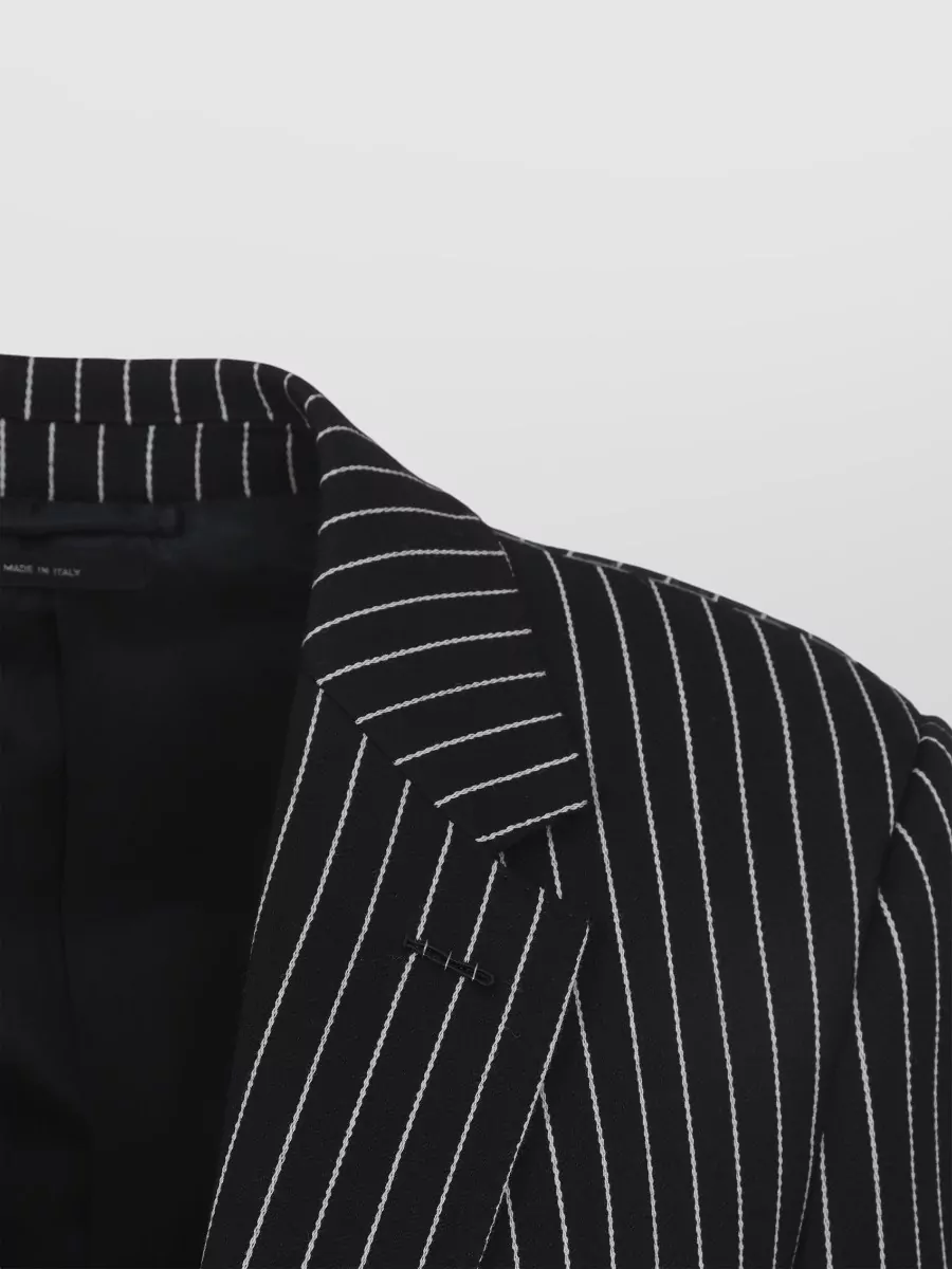 Tom Ford Wool Barathea Jacket Notch Lapel Pinstripe