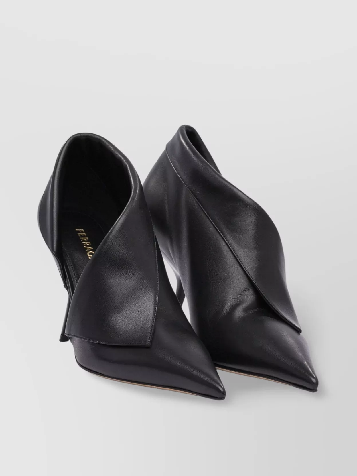 Ferragamo Pointed Toe Stiletto Heel Leather Pumps