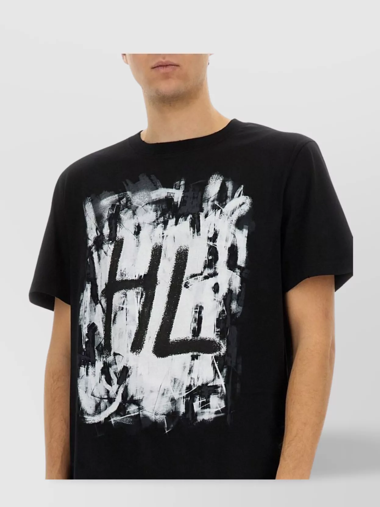 Helmut Lang Scribble Crew Neck Graphic Print Short Sleeves