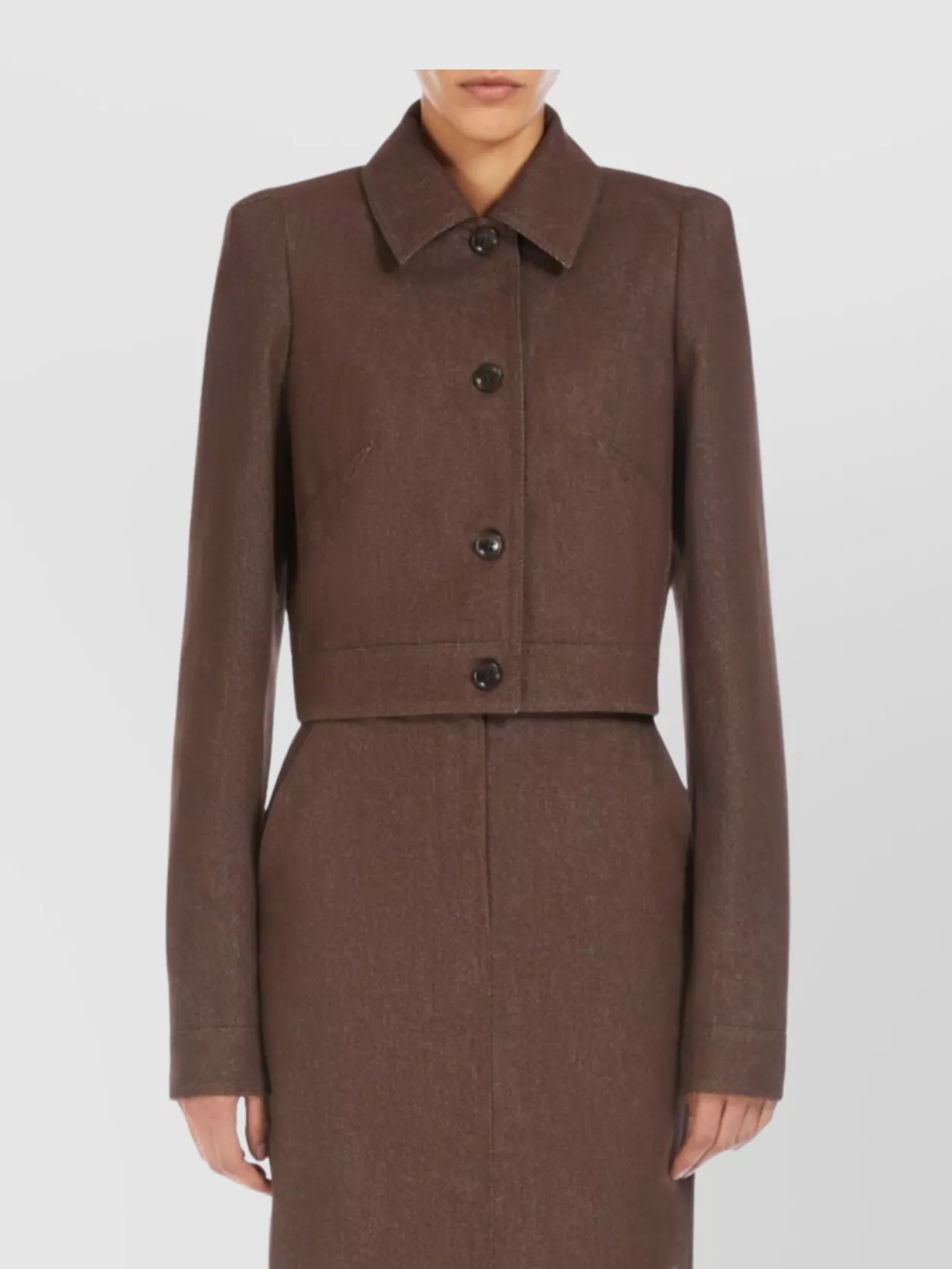Max Mara Belted Jacket With Buttoned Cuffs And Epaulettes