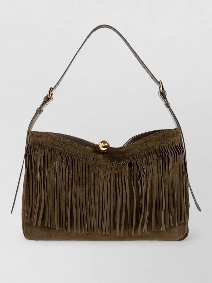 Furla Na leather fringed shoulder bag