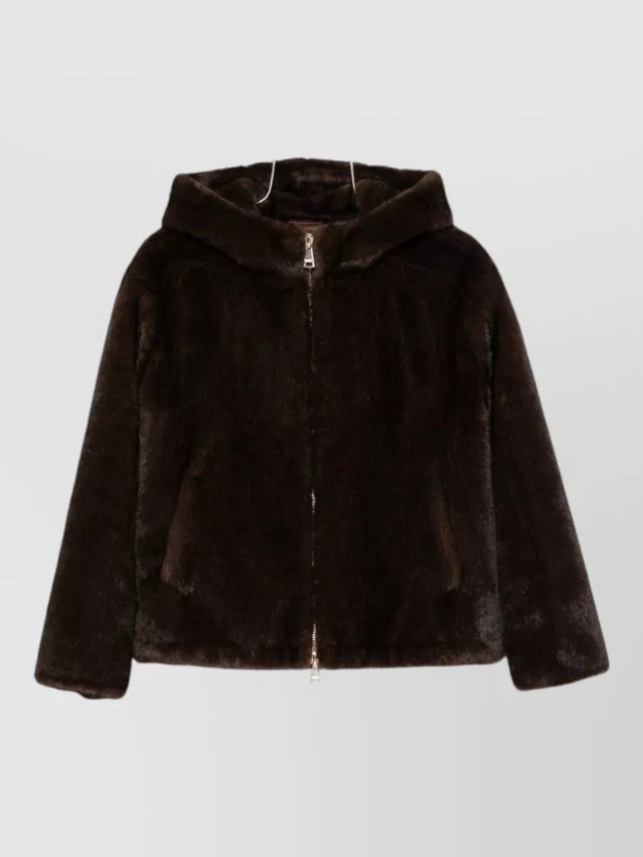 Ermanno Firenze hooded faux fur coat