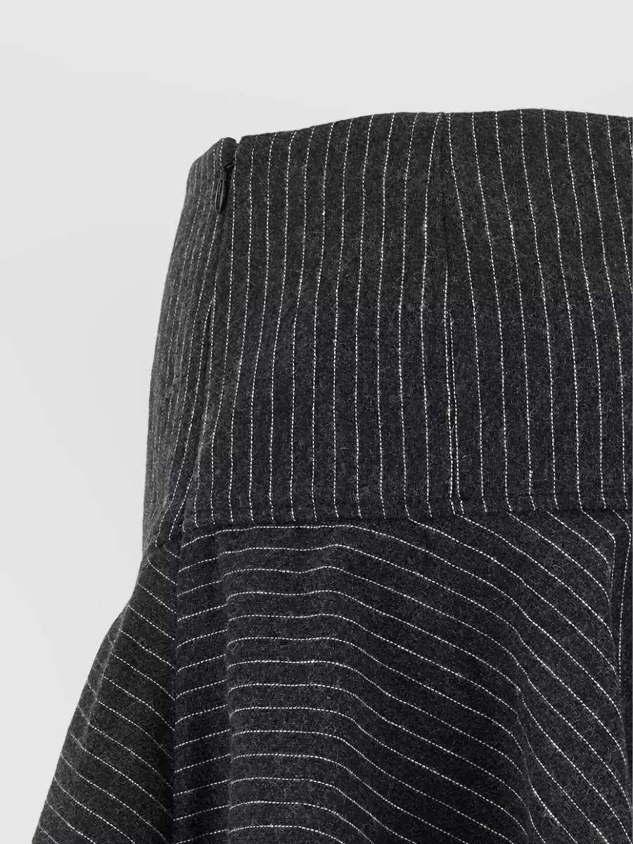 Ganni Pinstriped Flannel Mini A-Line Skirt