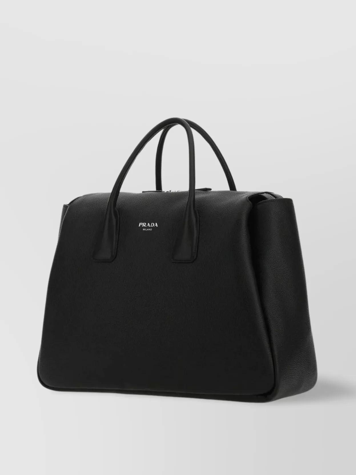 Shop Prada Travel Bag Leather Structured Silhouette