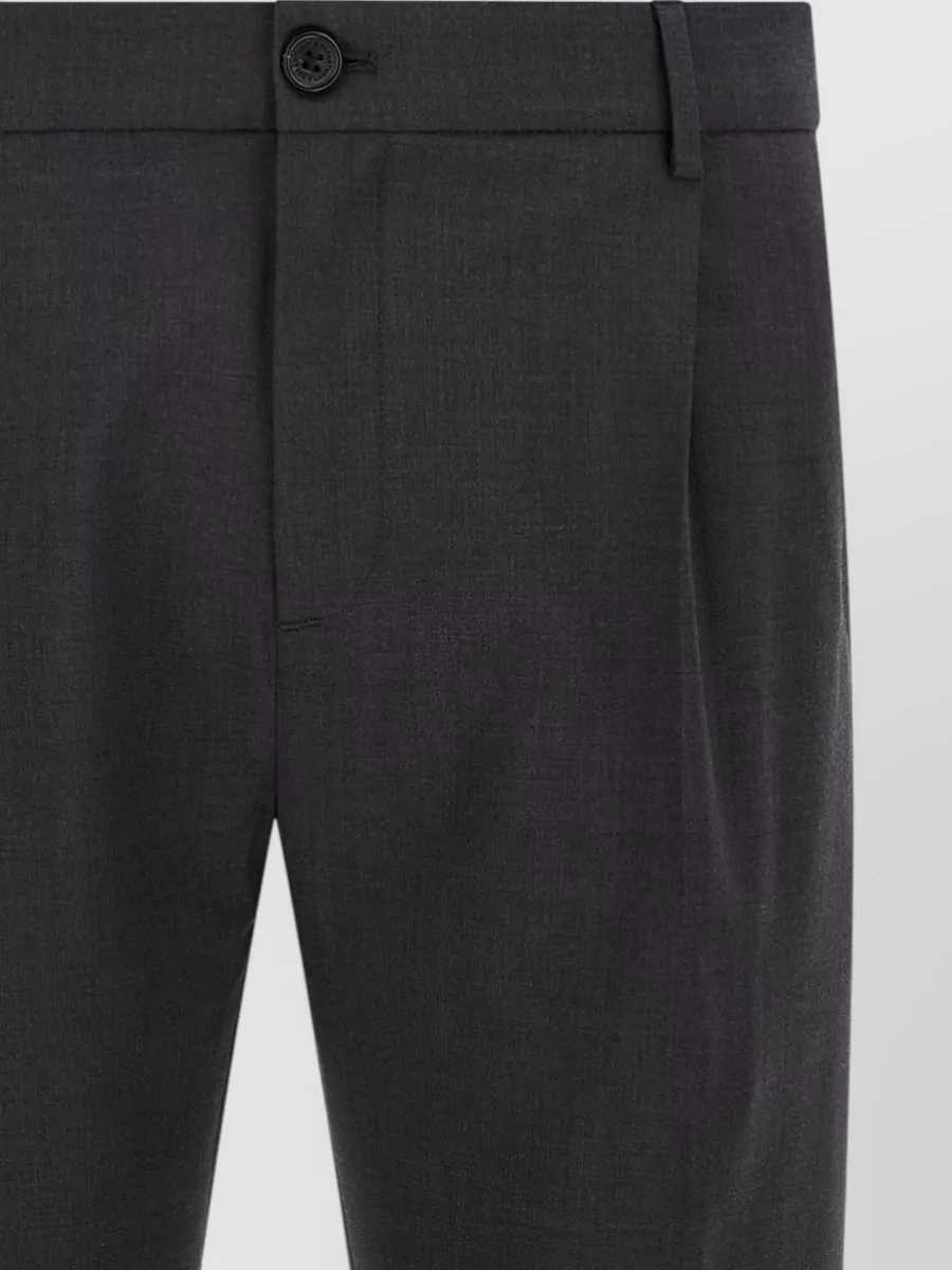 Department 5 Virgin Wool Blend Cropped Pleated Tailored Trousers