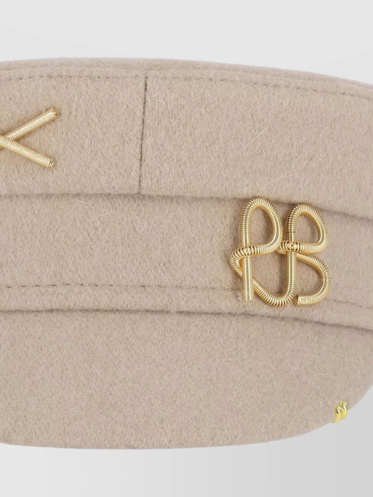 Ruslan Baginskiy Casual Flat Top Hat With Gold-Tone Embellishments