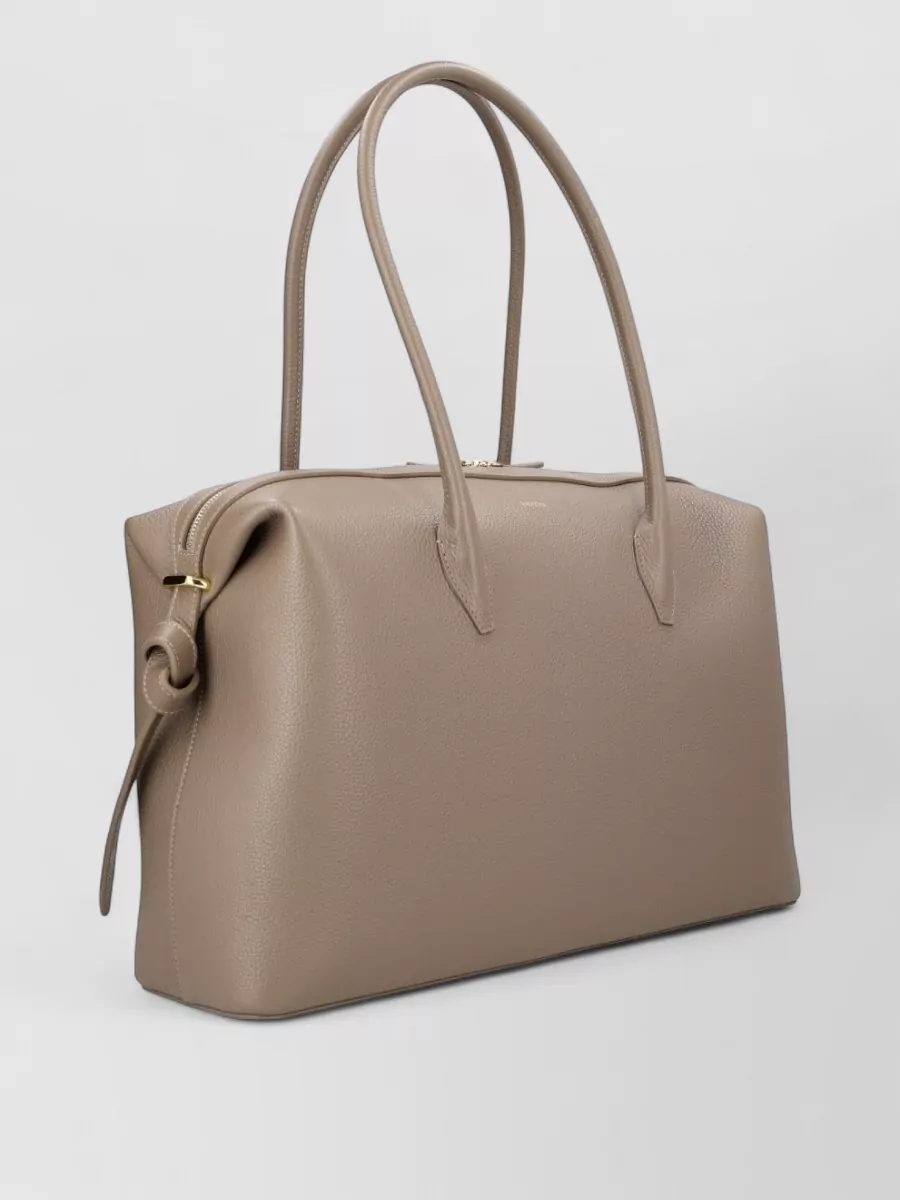 Yuzefi Brioche Large Shoulder Bag Top Handle In Brown