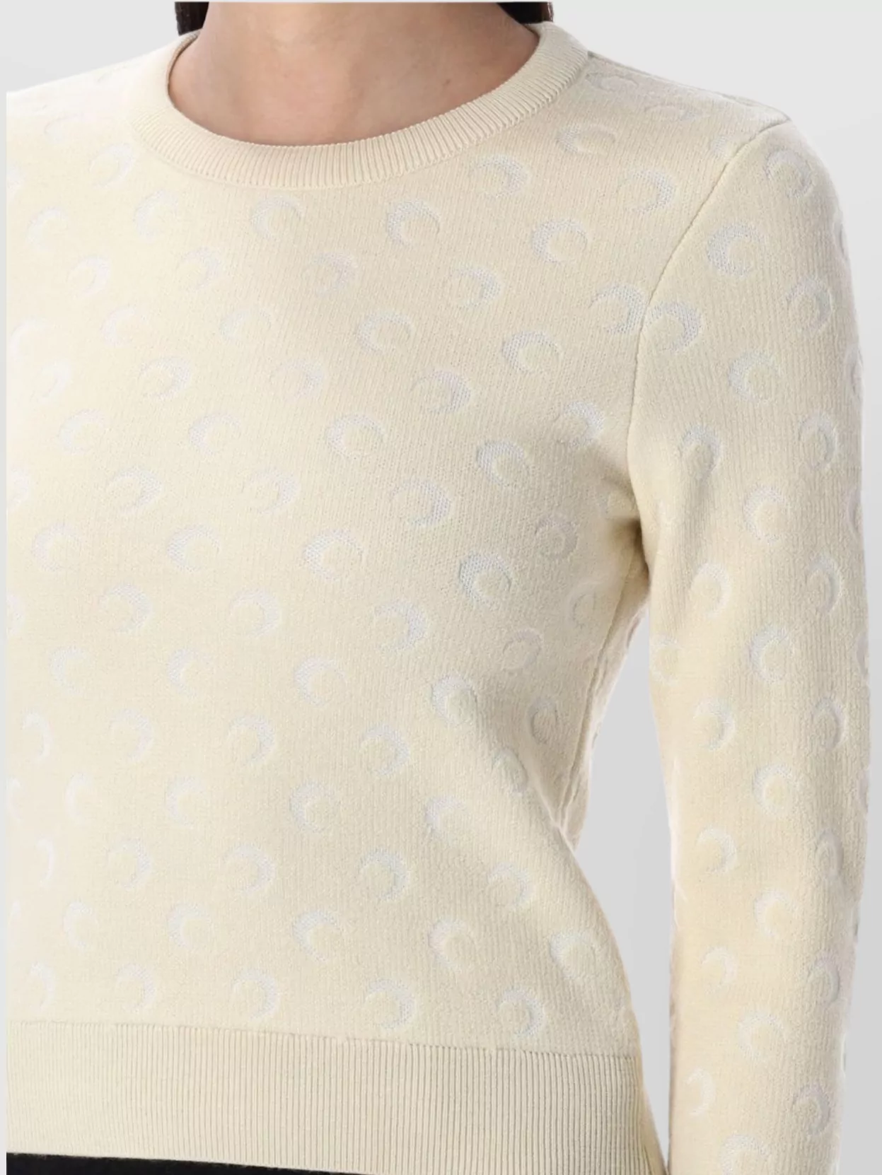 Marine Serre Moon Textured Jacquard Knit Crew