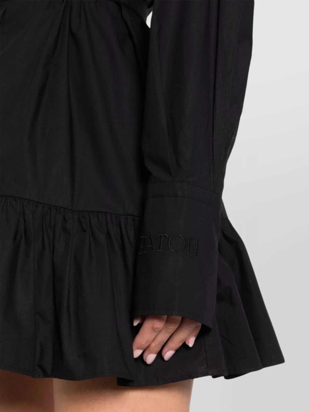 Patou Ruffled Mini Shirt Dress