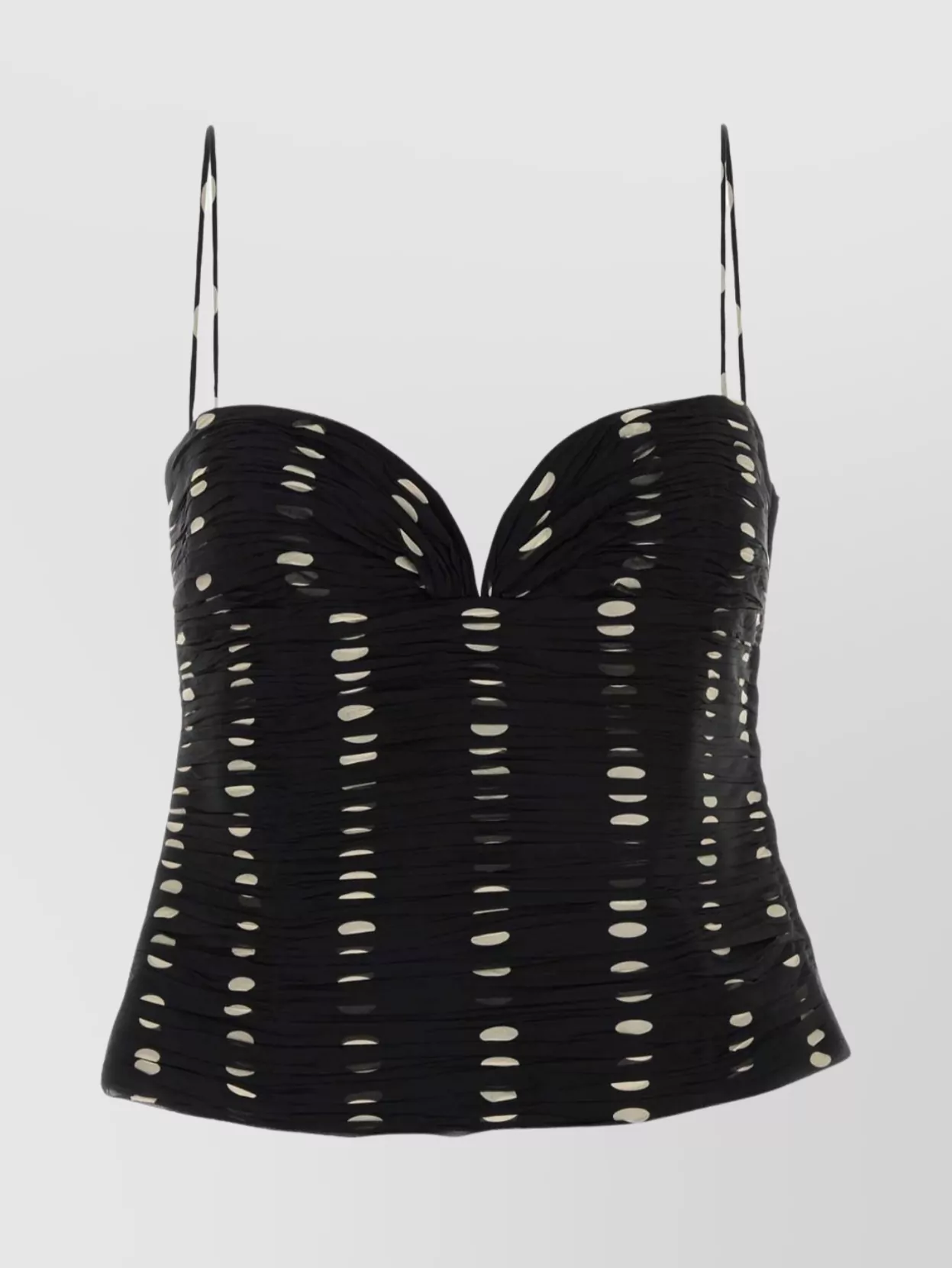 Valentino Chiffon Top With Printed Pattern And Ruched Design