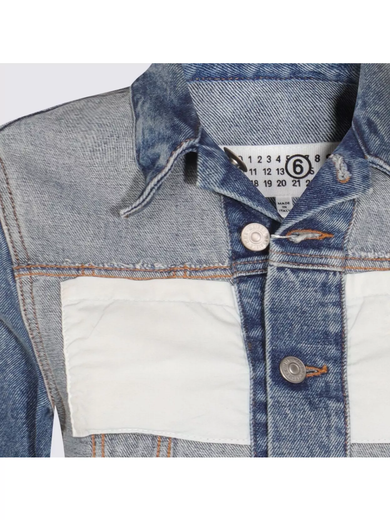Mm6 Maison Margiela Casual Jacket With Long Sleeves And Contrast Panels In Blue