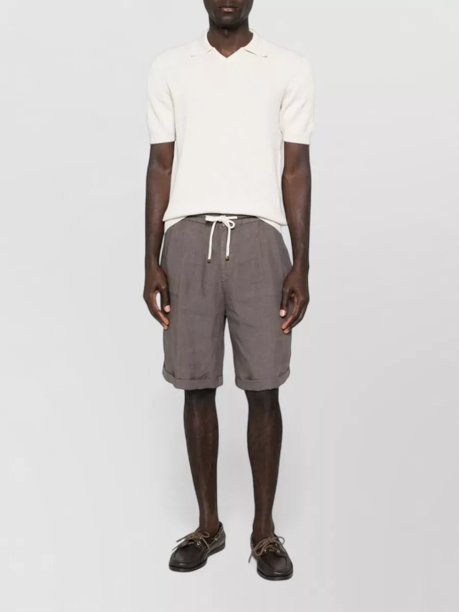Brunello Cucinelli Linen Drawstring Chino Shorts