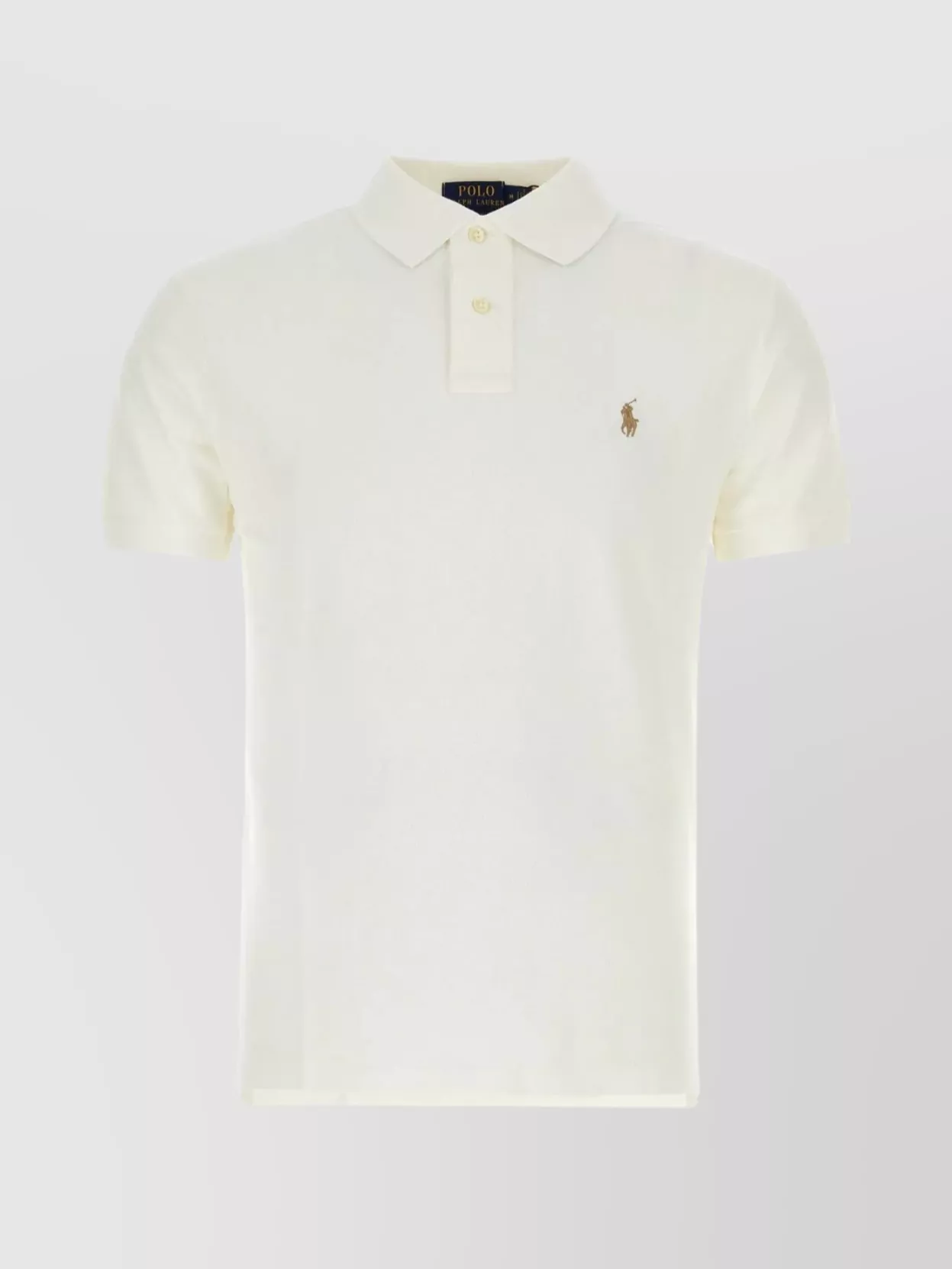 Shop Polo Ralph Lauren Ribbed Collar Piquet Cotton Shirt