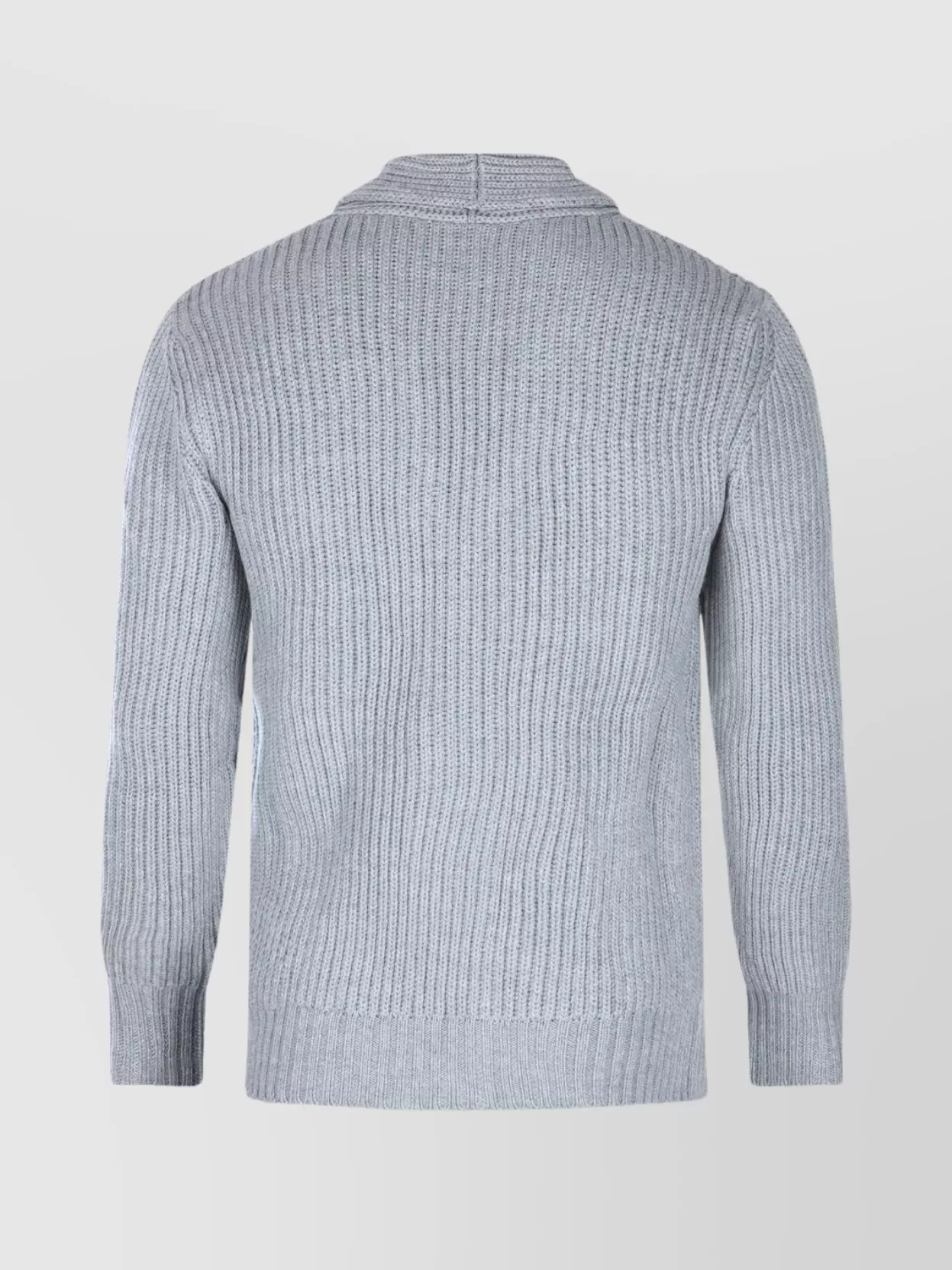 Eleventy Ribbed Texture Shawl Collar Long Sleeves In Gray