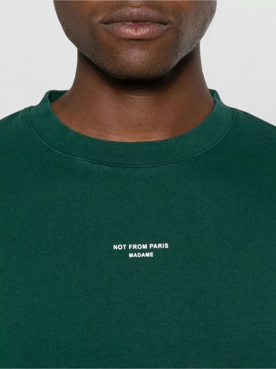 Drôle De Monsieur Slogan Crew Neck Straight Cut Short Sleeves