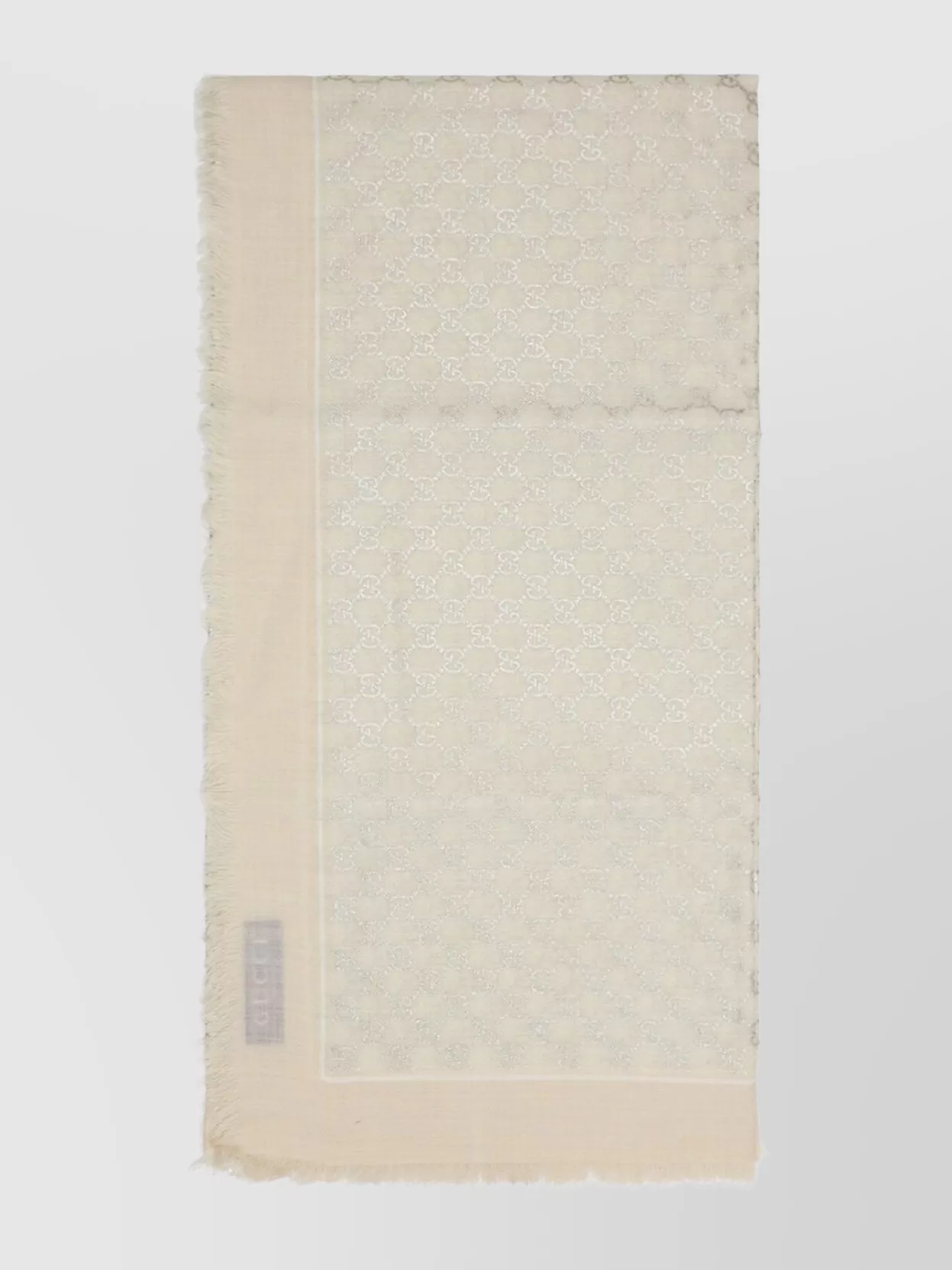 Gucci Lightweight Monogram Wool Scarf With Fringed Hem