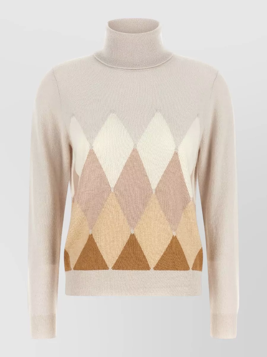 Ballantyne cashmere diamond-intarsia turtleneck sweater