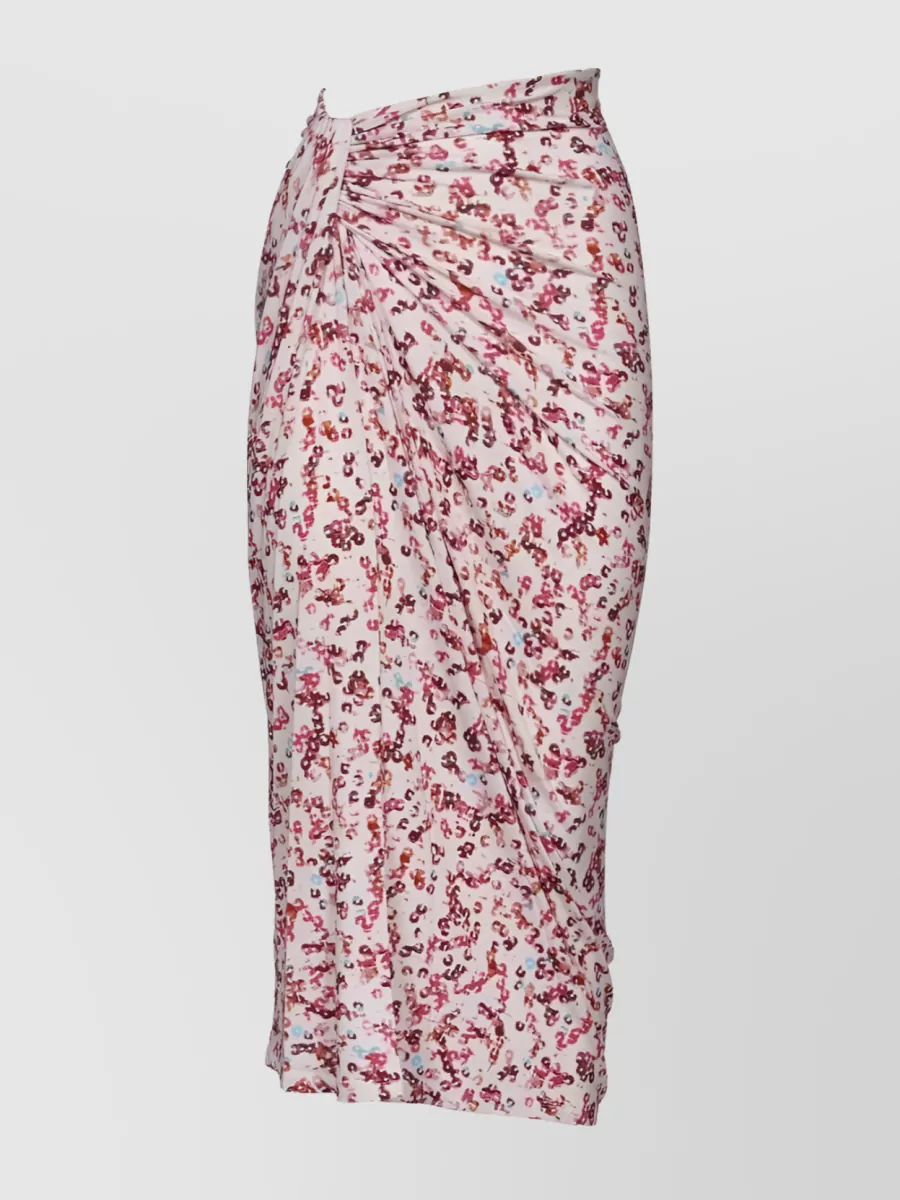 Shop Isabel Marant Étoile Abstract Print Ruched High Waist Skirt In Pastel