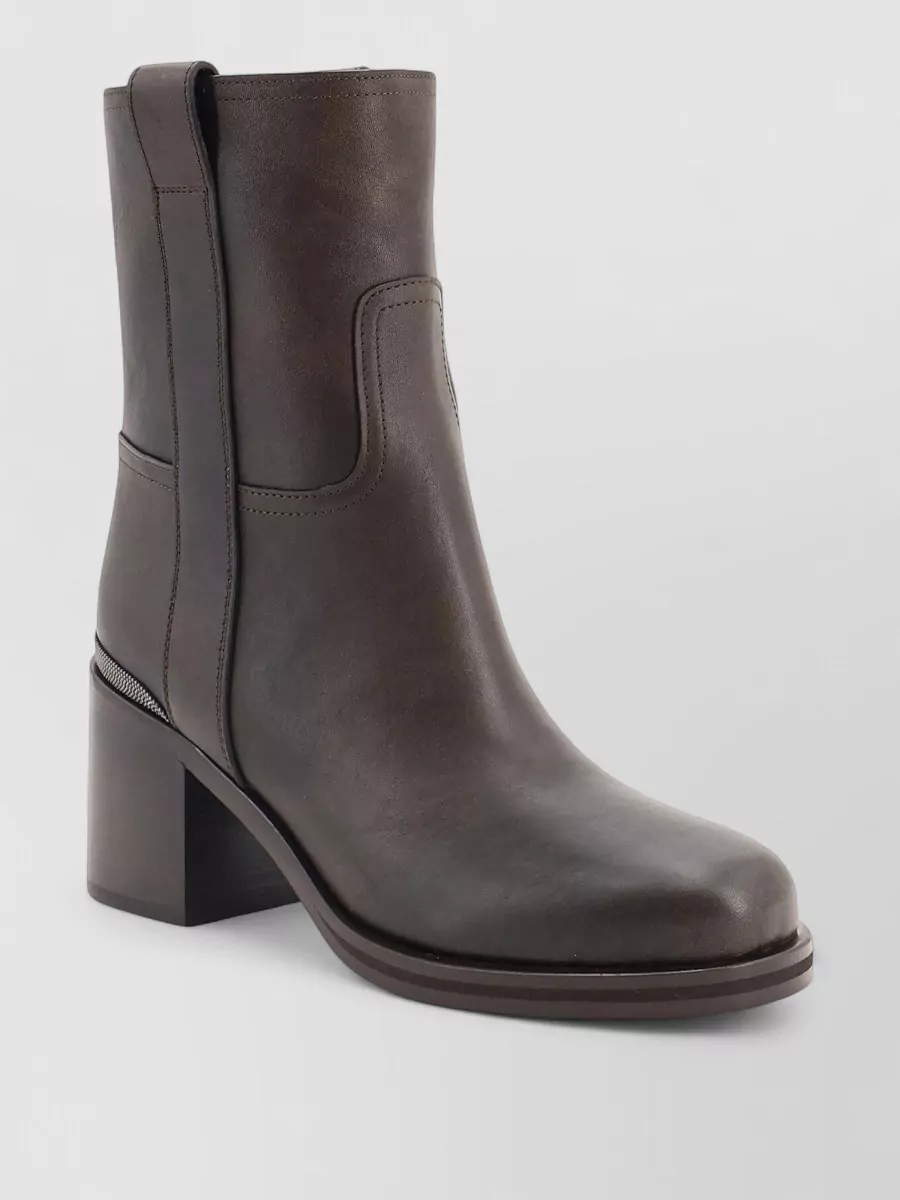 Brunello Cucinelli leather ankle boots