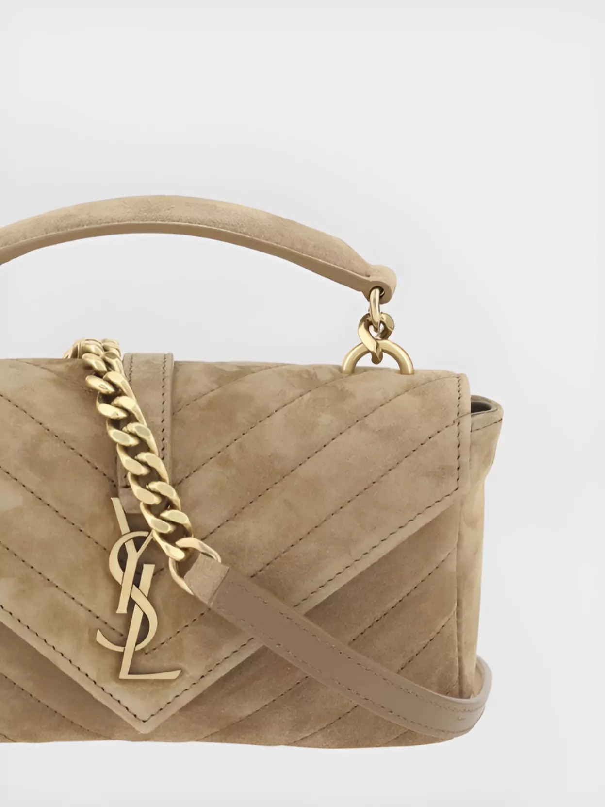 Saint Laurent Quilted Suede Shoulder Bag