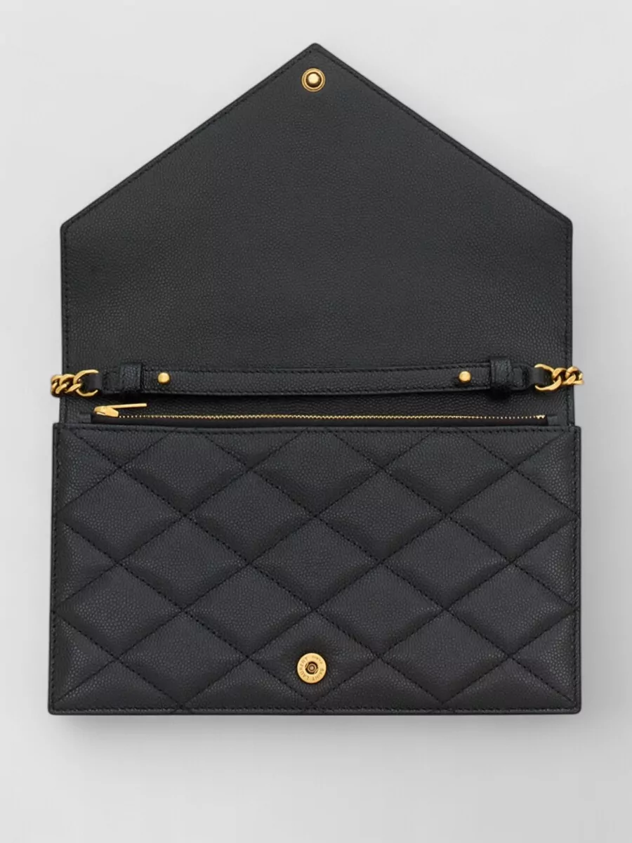 Saint Laurent Cassandre Leather Clutch Bag