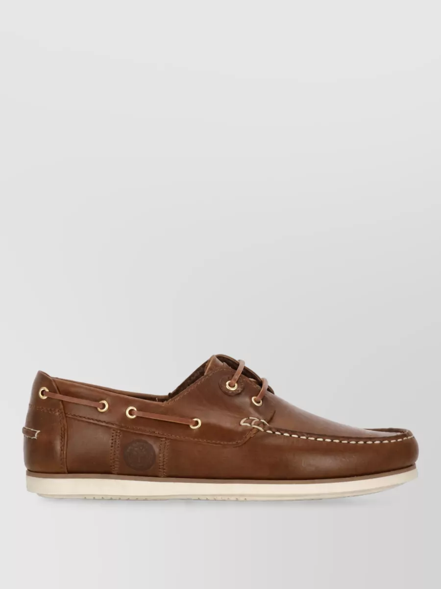 Barbour leather boat shoes