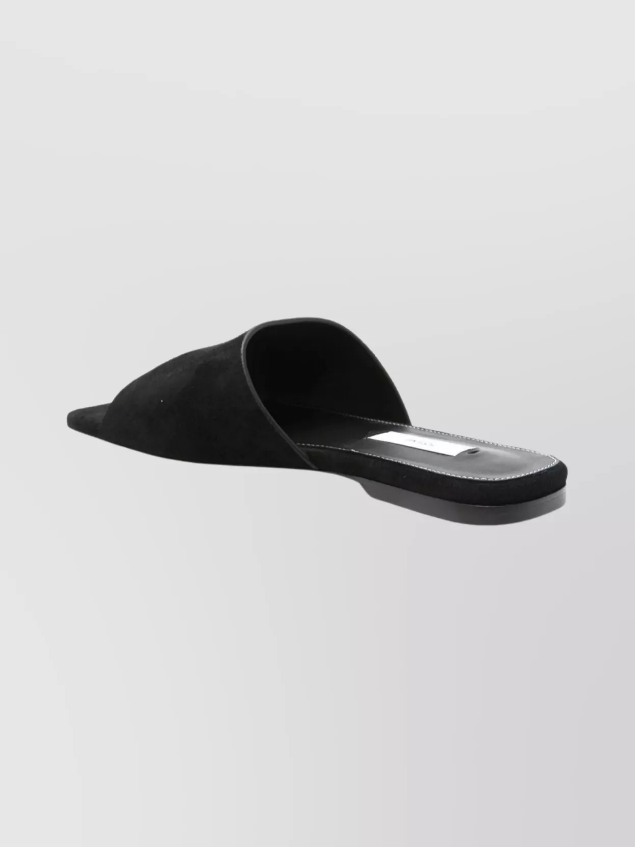 Totême Suede Flat Sandals Square Open Toe In Black