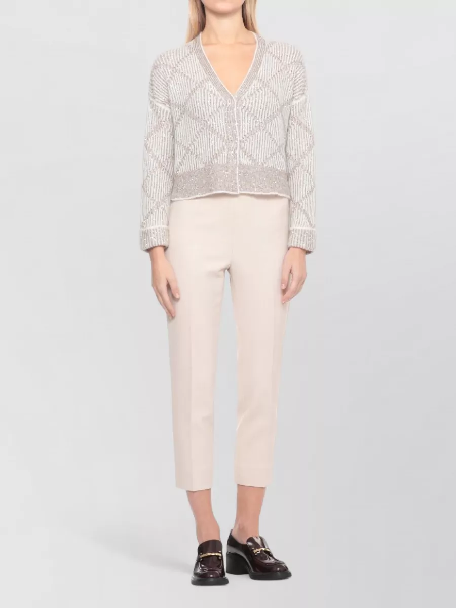 D.exterior Sequined V-Neck Cardigan
