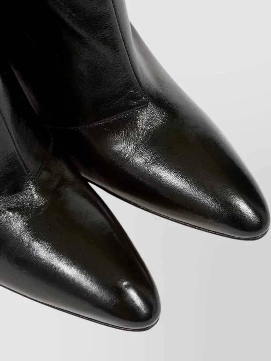 Maison Margiela Leather Pointed-Toe Knee-High Boots
