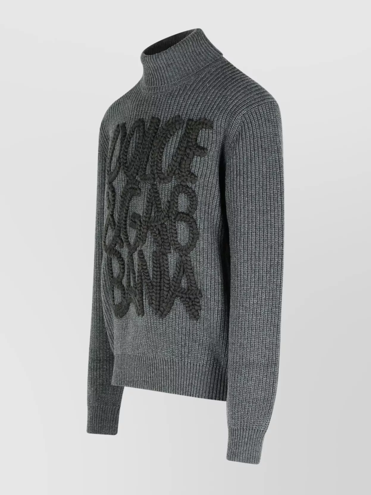 Dolce&Gabbana Ribbed Texture Wool Turtleneck Sweater