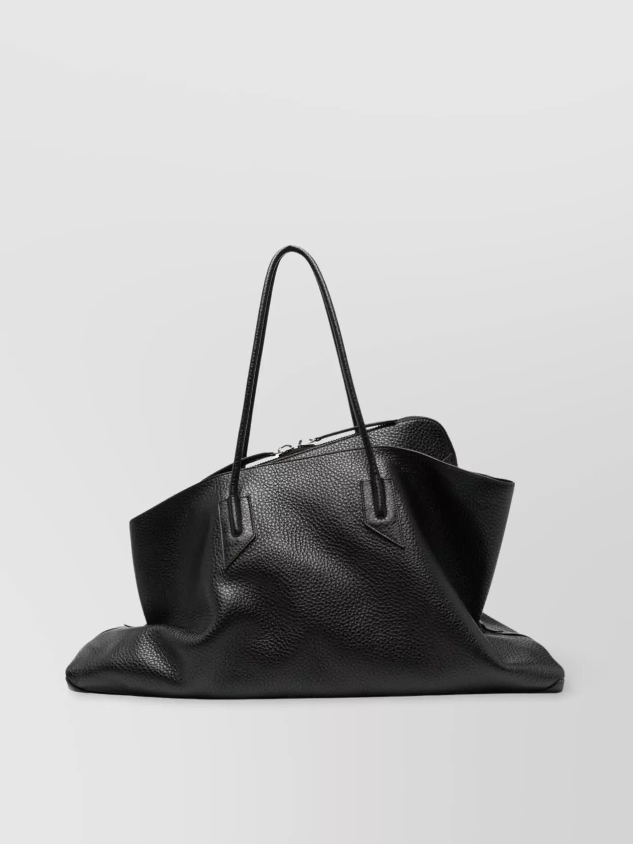 Attico Large Pebbled Shoulder Bag With Asymmetric Design