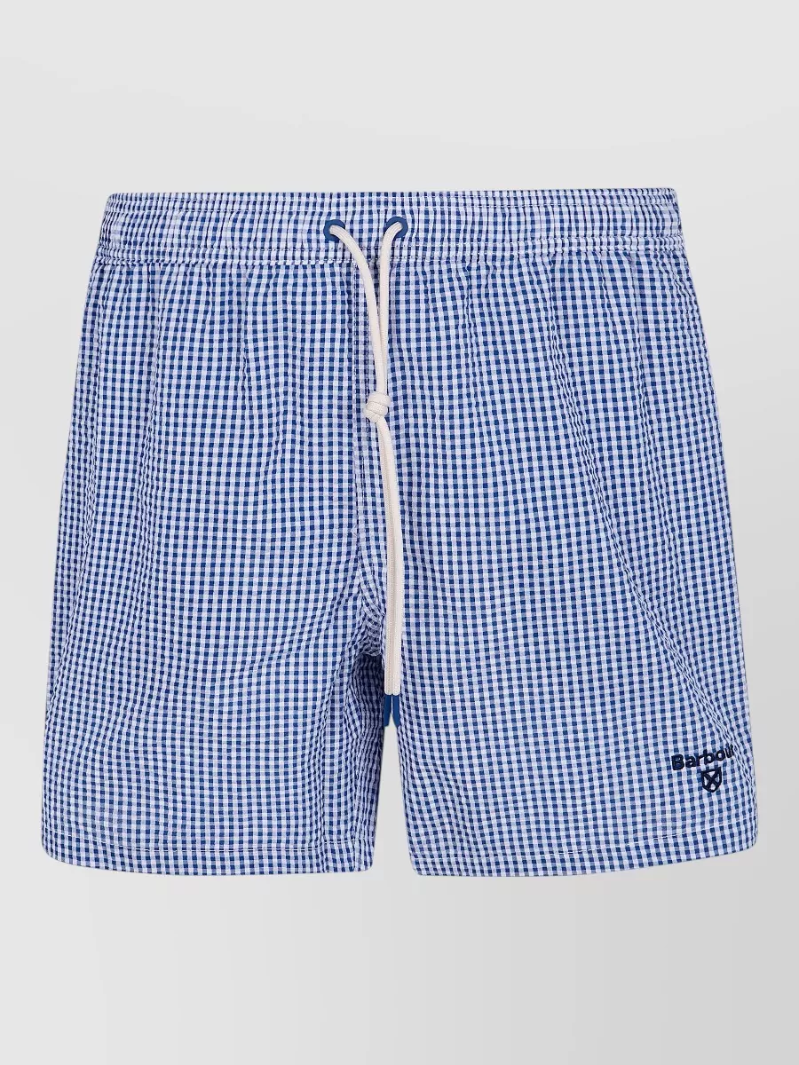 Barbour gingham seersucker swim shorts