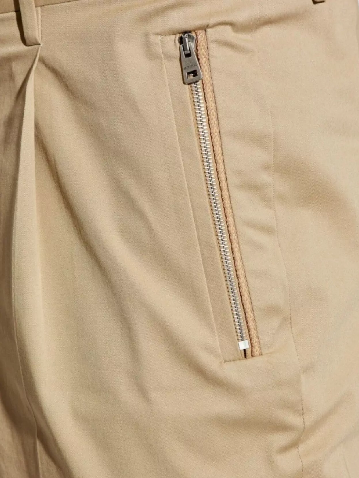 Etro Carrot Leg Trousers W Zipped Pockets