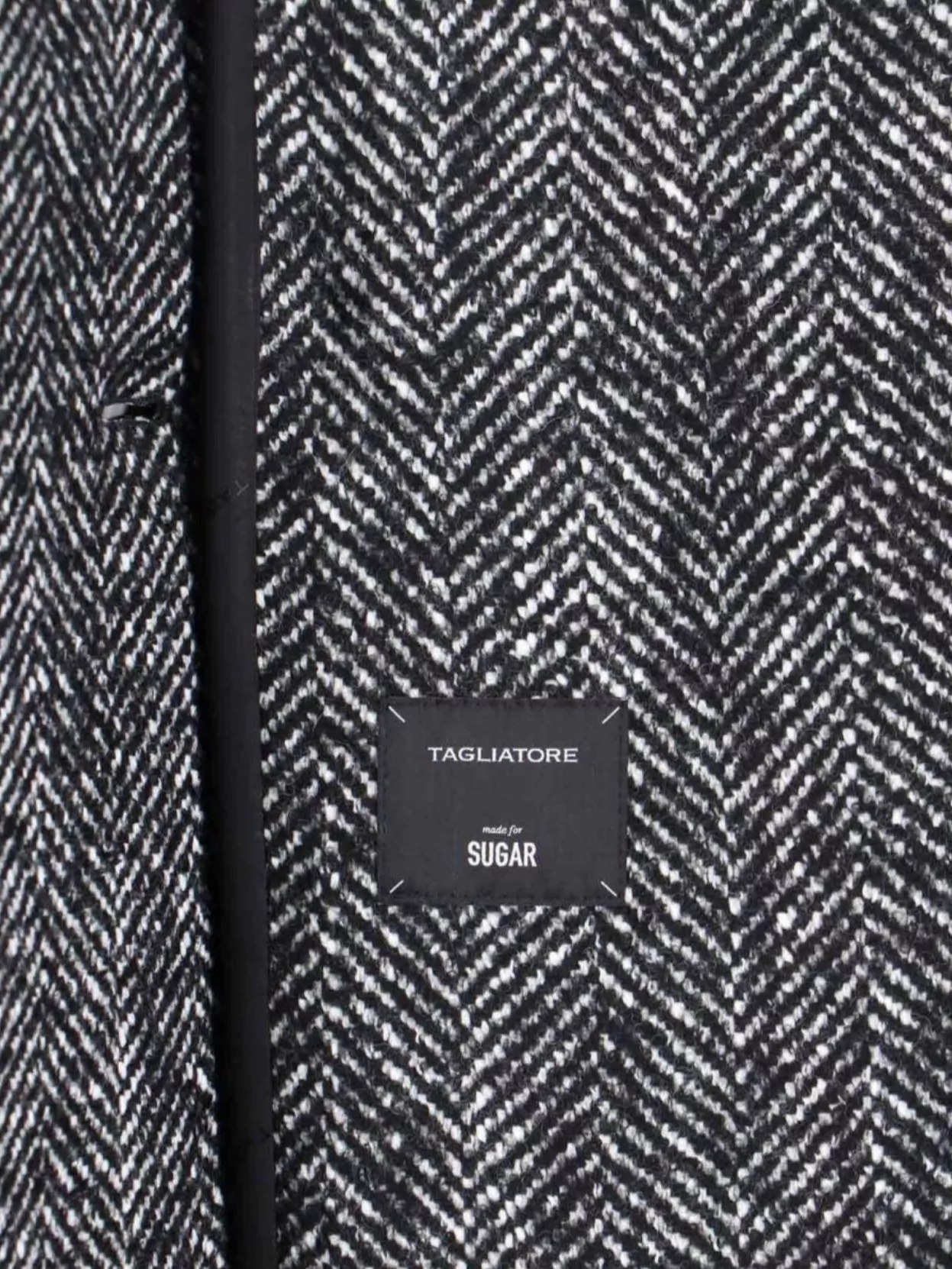 Tagliatore Herringbone Pattern Long Length Jacket In Gray