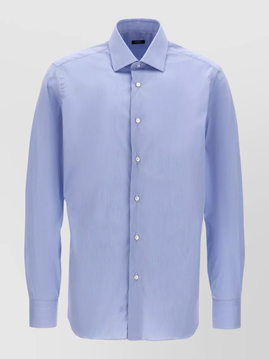 Barba stretch poplin shirt