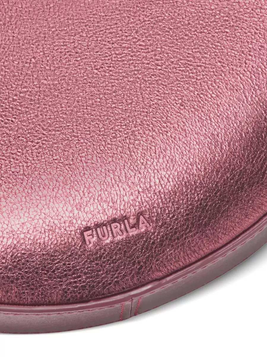 Furla Mini Shoulder Bag Adjustable Strap Metallic Finish