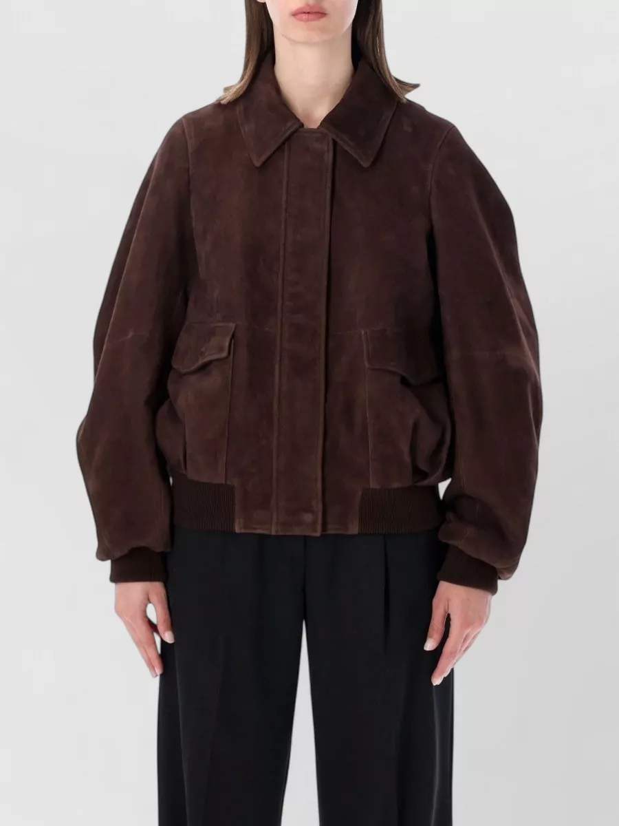 Loewe Leather relaxed-fit bomber jacket