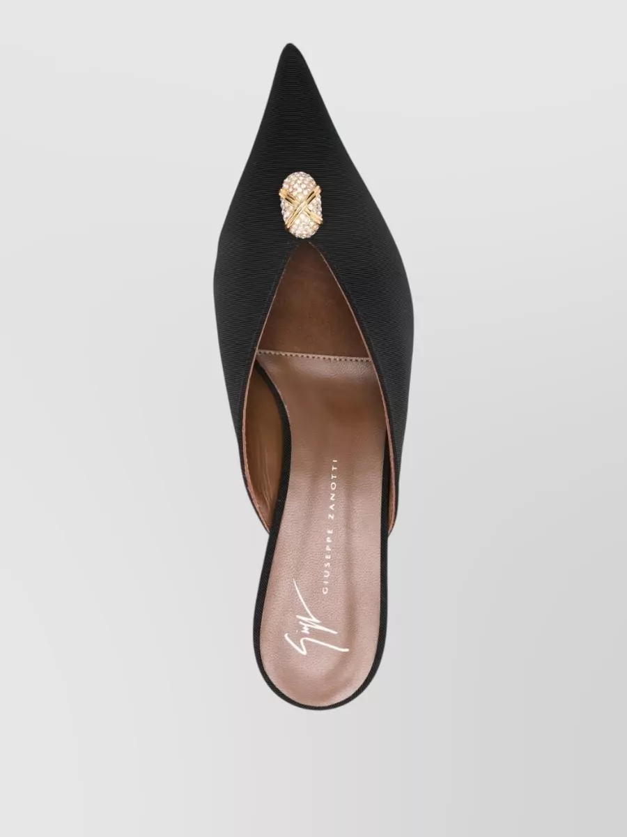 Giuseppe Zanotti Carole Leather Mules Pointed Toe Embellishment In Multi