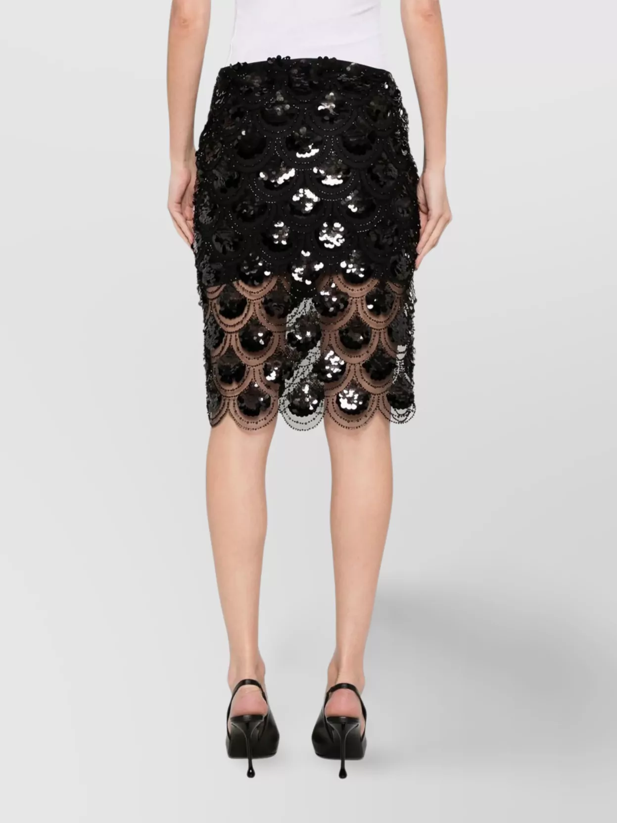 Rotate Birger Christensen Sequinned Pencil Skirt