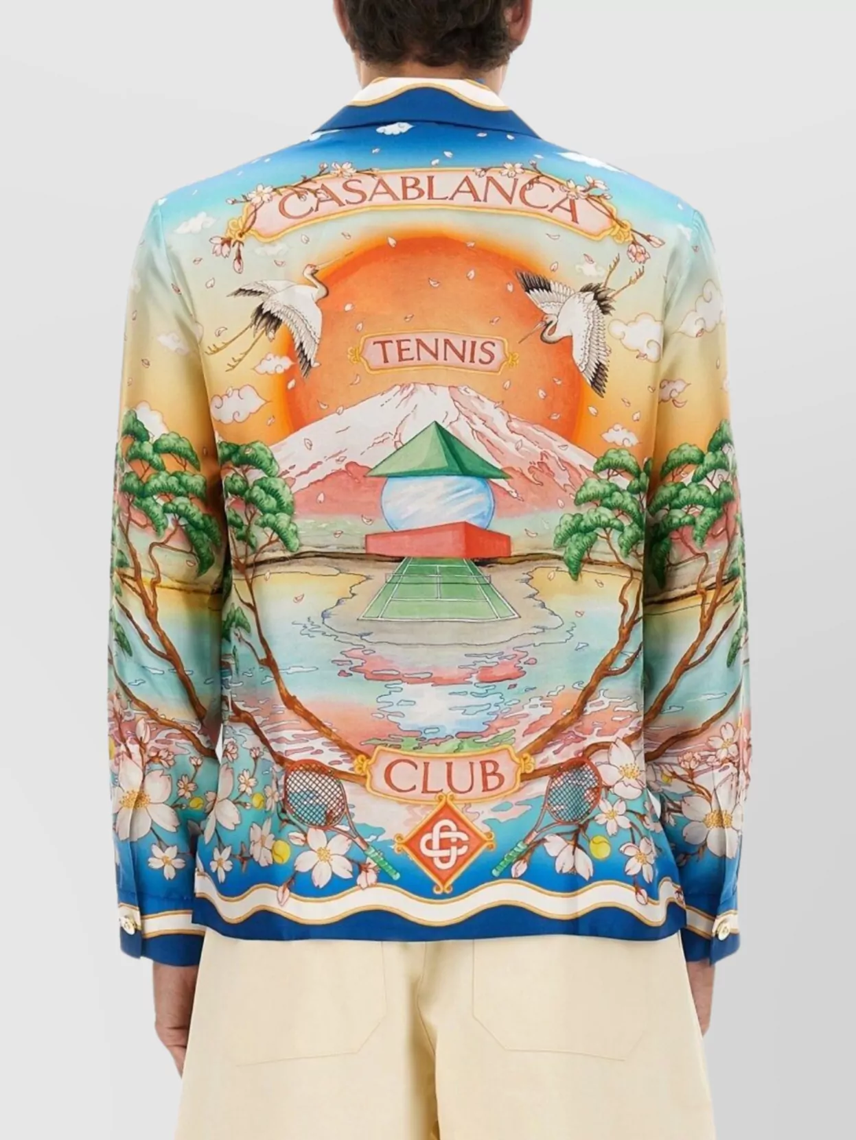 Casablanca Collared Top Long Sleeves Graphic Print