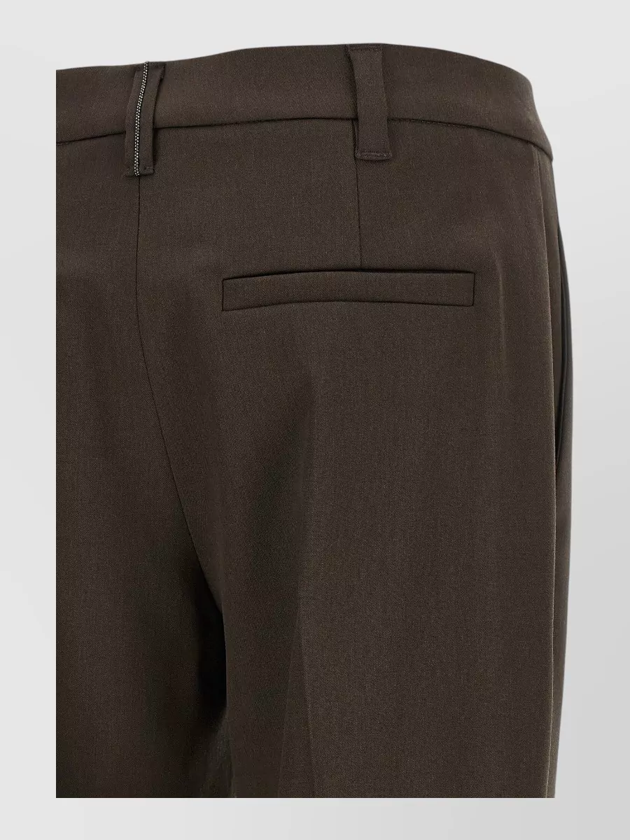 Brunello Cucinelli Virgin Wool Tapered Suit Trousers