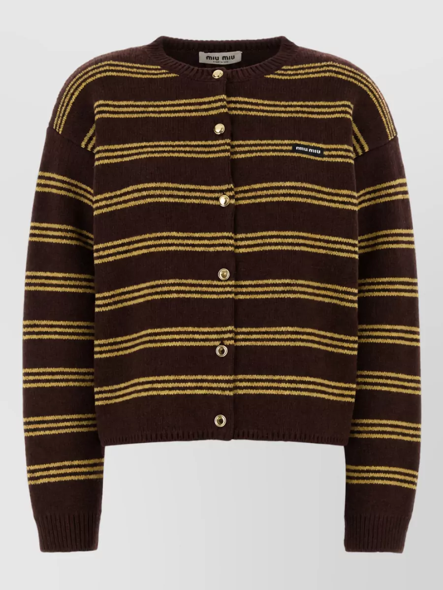 Miu Miu Embroidered cashmere wool cardigan