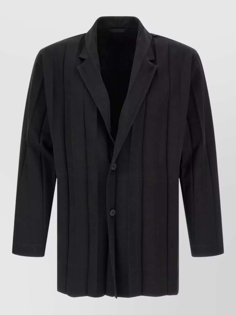 Homme Plisse Issey Miyake pleated single-breasted blazer