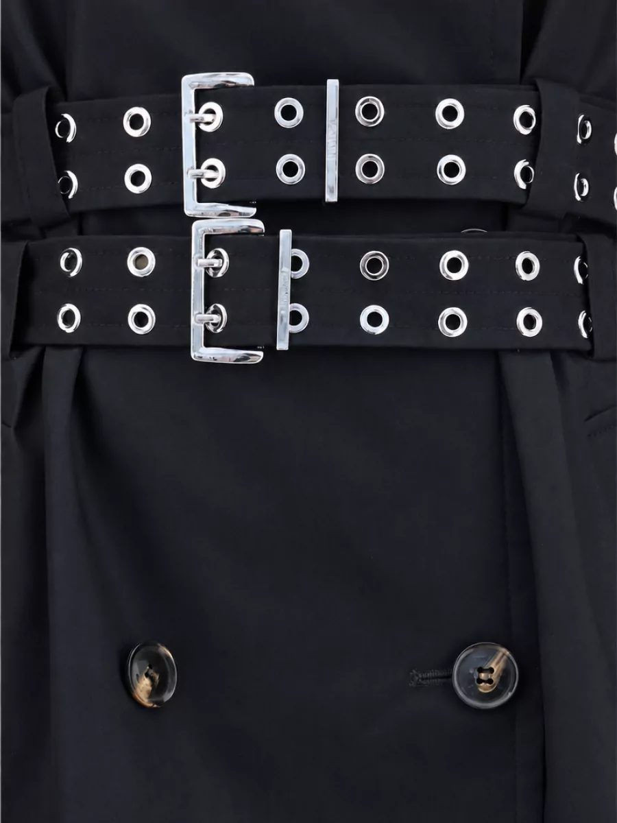 Ganni Cotton Double-Breasted Trench Coat