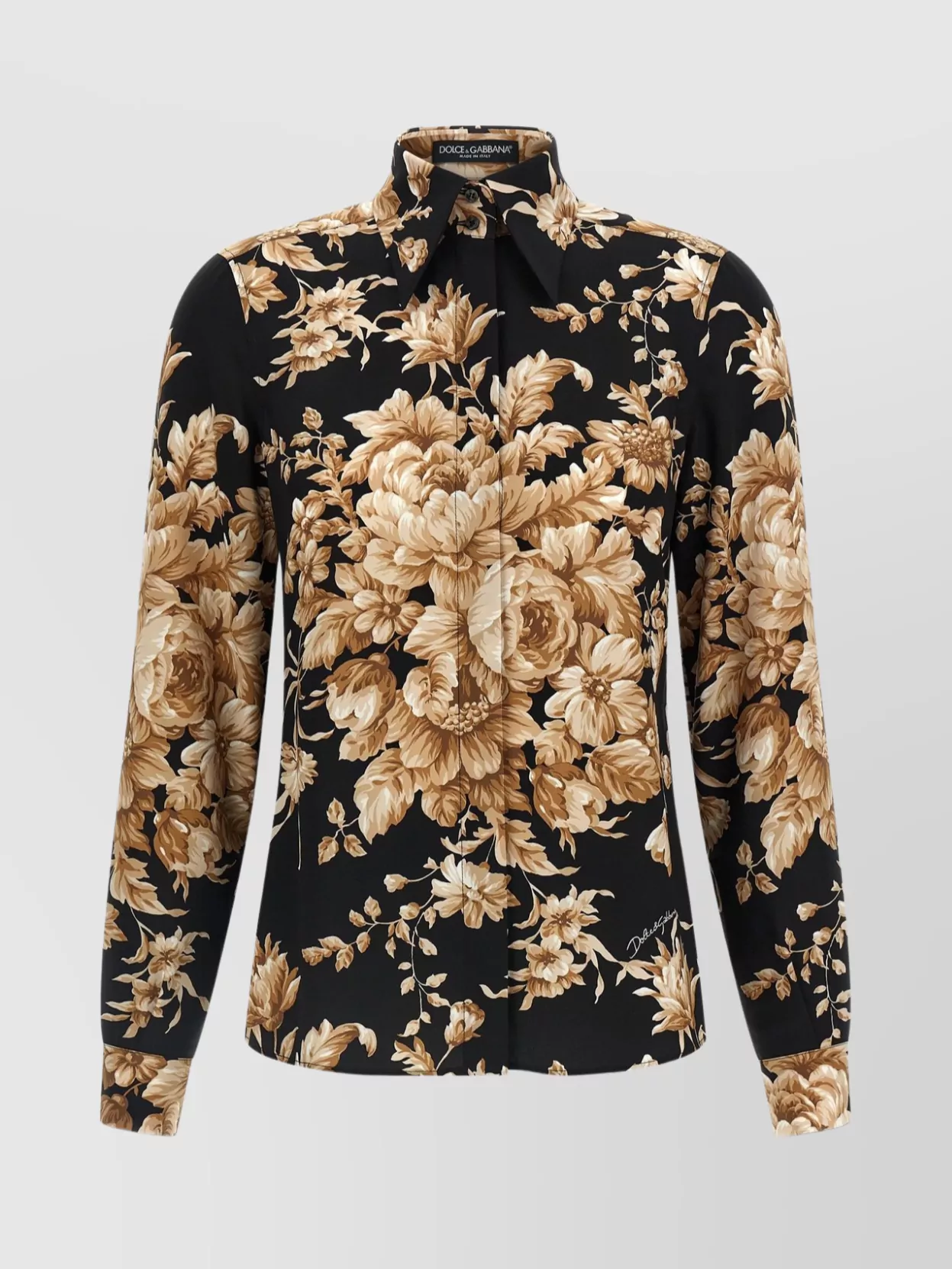 Dolce & Gabbana Charmeuse Shirt Shirt And Blouse Multicolor In Black
