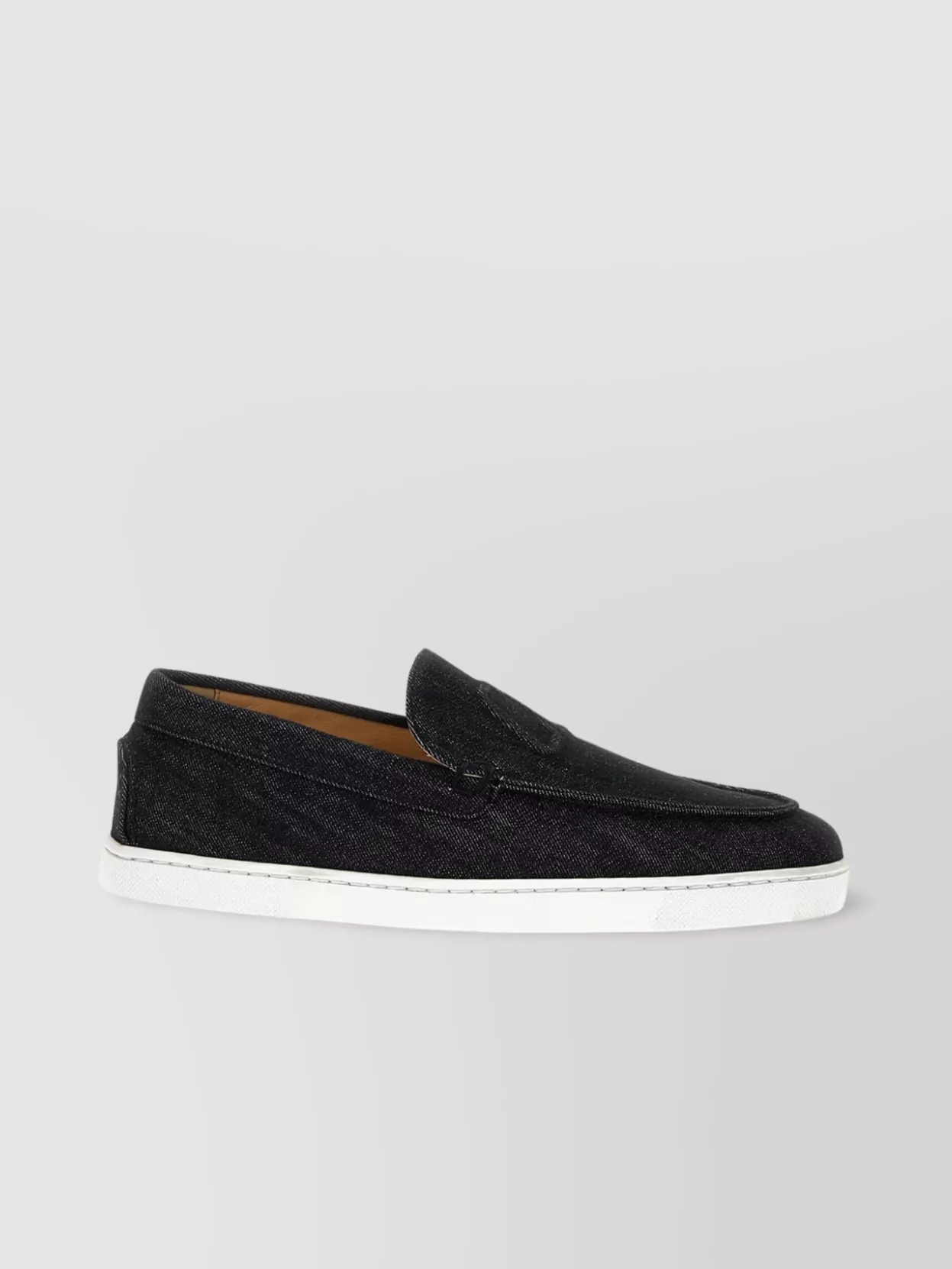 Christian Louboutin Denim Texture Loafers Contrast Sole