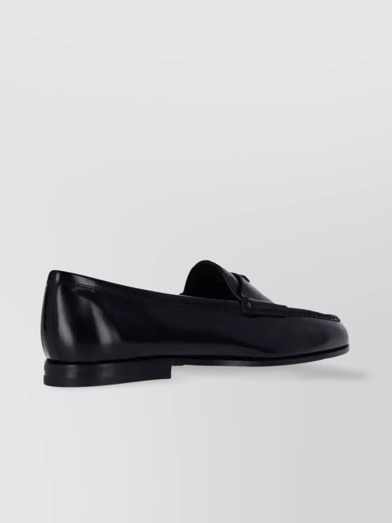 Prada Leather Loafers With Round Toe And Sole